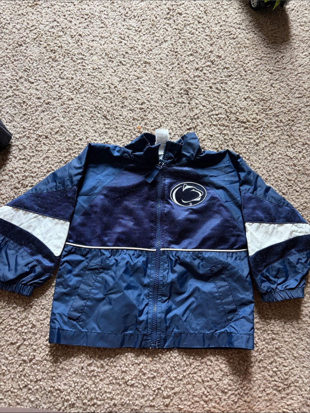 B68 Vintage PSU Navy Kids Windbreaker Jacket with NITTANY LION Logo